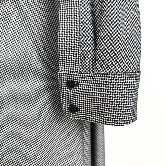 Vintage 90’s Micro Houndstooth Plaid Button-Front Midi Dress | Size M - Picture 7 of 8